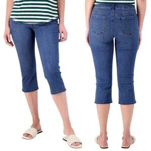 NYDJ Curves 360 Slim Straight Crop Side Slits Jeans in Caliente Size 4 NWT